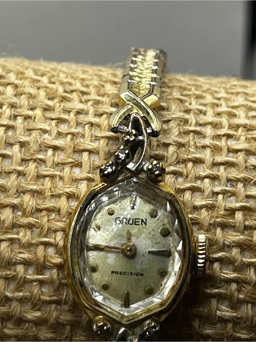 Vintage Gruen Precision Mechanical Watch 10K RGP Bezel RUNNING